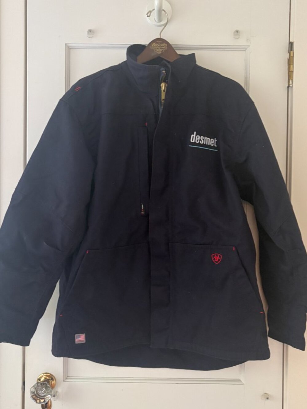 Ariat FR Workhorse Insulated Jacket in Navy Cat 4 2112 Size Medium Company Logo - Picture 2 of 15